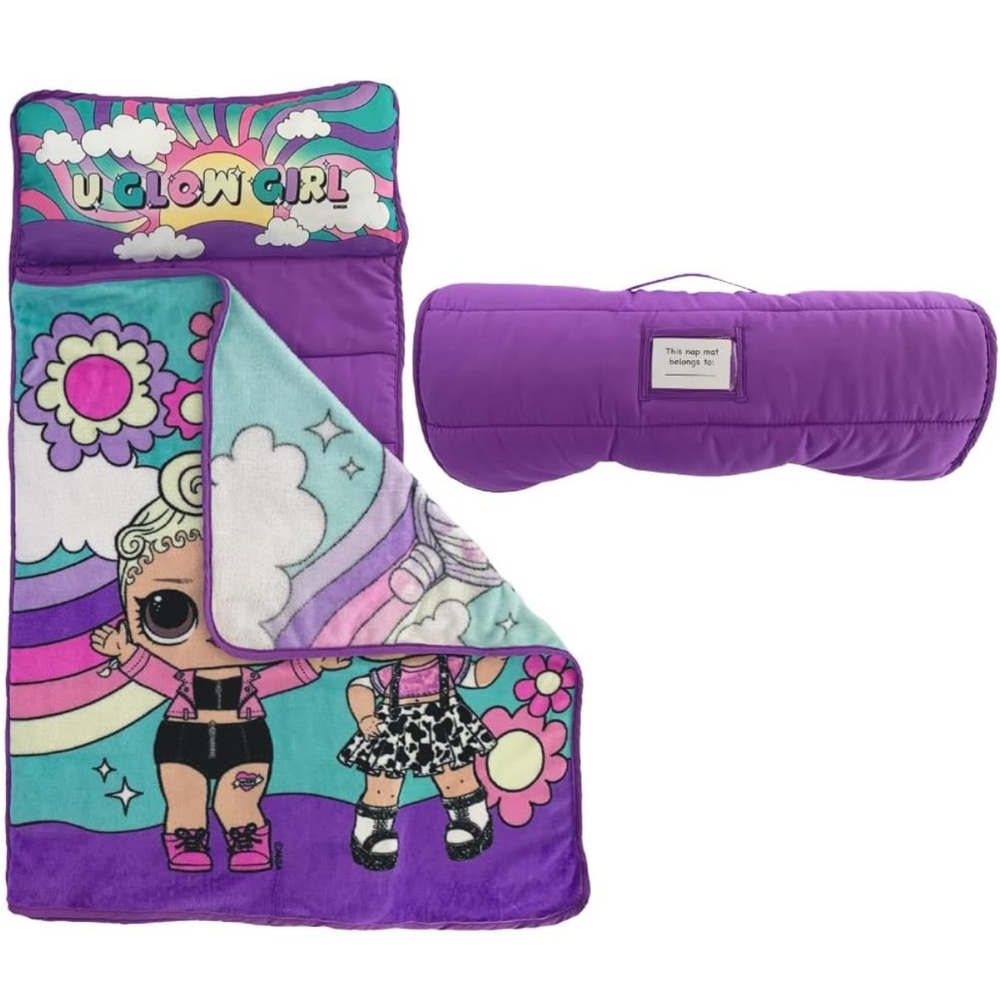 LOL Surprise! 24"(W) X 45"(L) Soft Toddler Nap Mat with Pillow and Blanket